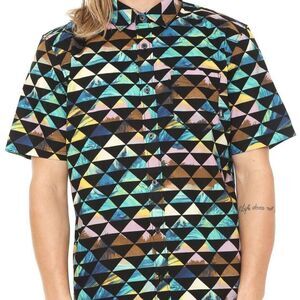 Vans 2018 Vtcs Aloha Print Woven Shirt Black Green Size M Classic Fit